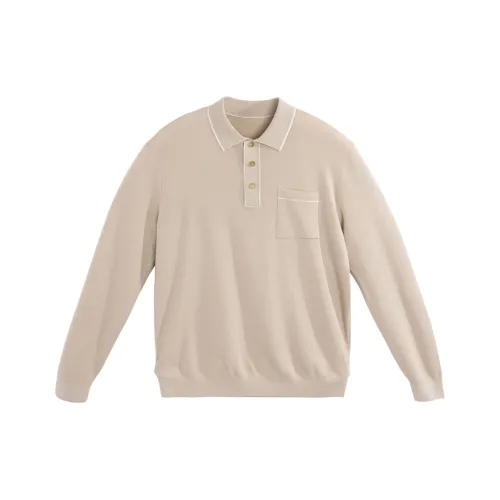 Mr.Bu Элегантный Бежевый Абрикос Мужские Свитера