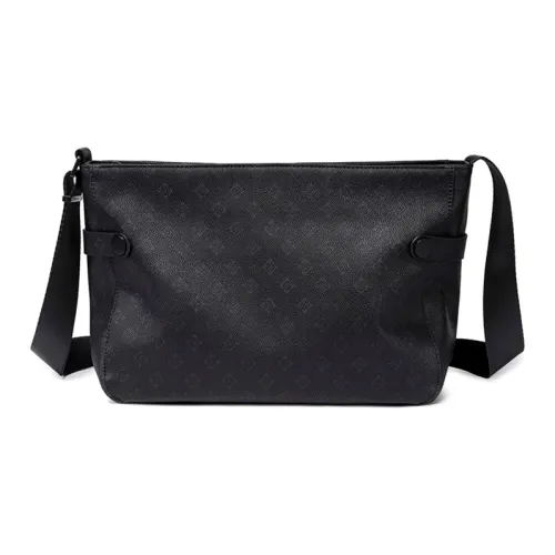 BJIAX Microfiber Synthetic Leather Shoulder Bag Medium Men's Black BJIAX Микрофибра Синтетическая Кожа Сумка через плечо Средняя Мужская Черная