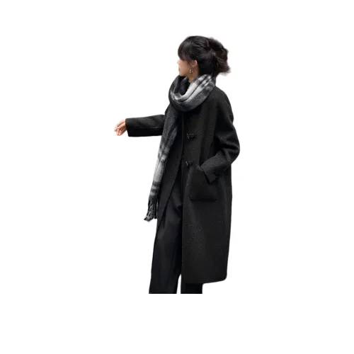 MOHANYIMEI Черное Серое Женское Пальто