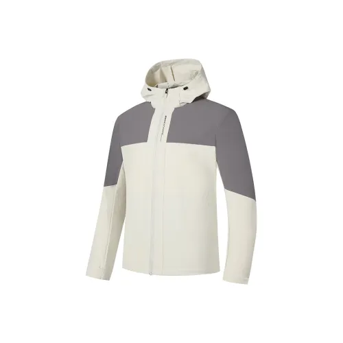 QIAODAN Дымчатый Белый Каменный Path Серый Мужские Куртки