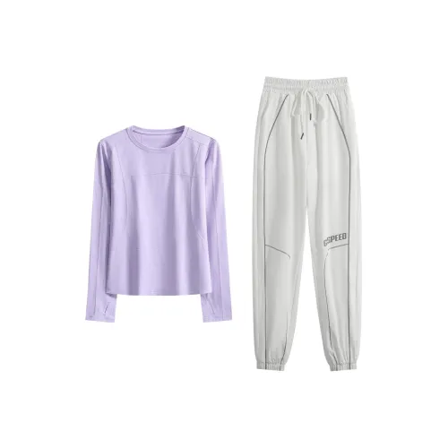 Быстросохнущая одежда комплекты женские премиум Feel эластичный трикотаж рубашка T спортивная одежда комплект