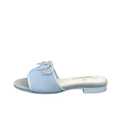 CHANEL Rubber Slide Тапочки Женские Синие