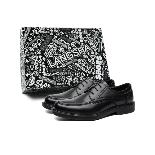 Lanza Британский стиль Minimalist Style Versatile Классический Модный Derby Bridegroom Свадьба Обувь Туфли Мужской Черный