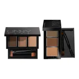 Двухкомпонентный комплект: Долговечная мягкая кисть для бровей, пудра #01, кофейно-коричневый, 2,7 г + Долговечная мягкая кисть для бровей, пудра #02, лесной зеленый, 2,7 г