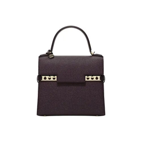 Delvau Tempête Alpina Рельефная Телячья Кожа Одно Плечо Сумка Женская Сливовый Цвет