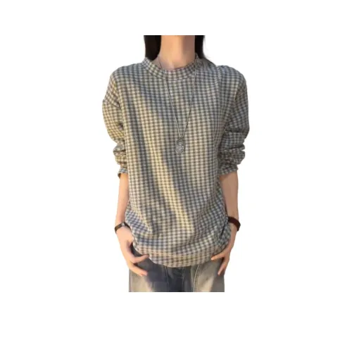 CORNILOT Синие Коричневые Клетчатые Унисекс T-Рубашки