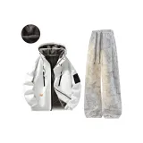 Белый с флисовой подкладкой + светло-серый