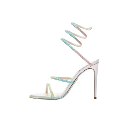 RENE CAOVILLA One Sandals Strap 10,5cm Women's Pink Green RENE CAOVILLA One Сандалии Ремешок 10,5 см Женские Розовый Зеленый