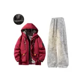 Красный с флисовой подкладкой + Светло-серый