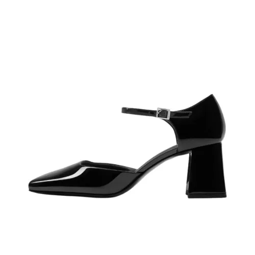 CHARLES KEITH Patricia Грубый каблук Высокие каблуки 7 см Женские Черный