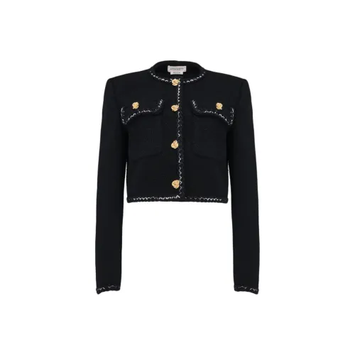 Alexander McQueen Твидовая куртка Loose Куртки и пальто Женское Черное