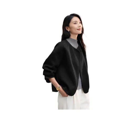 IHIMI Черное Серое Женское Пальто