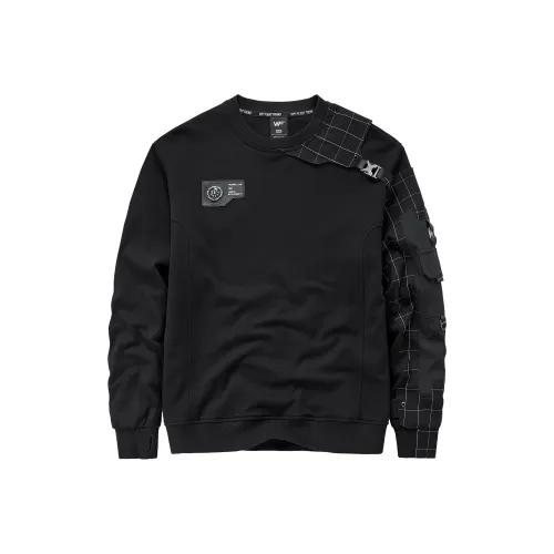 VIP Круглый вырез Свободный крой Свитшот Мужской Черный