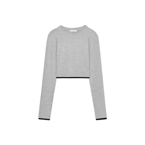 ZARA Зебра с принтом серые женские T-рубашки