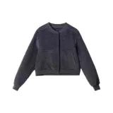 Темно-серая укороченная бейсбольная куртка