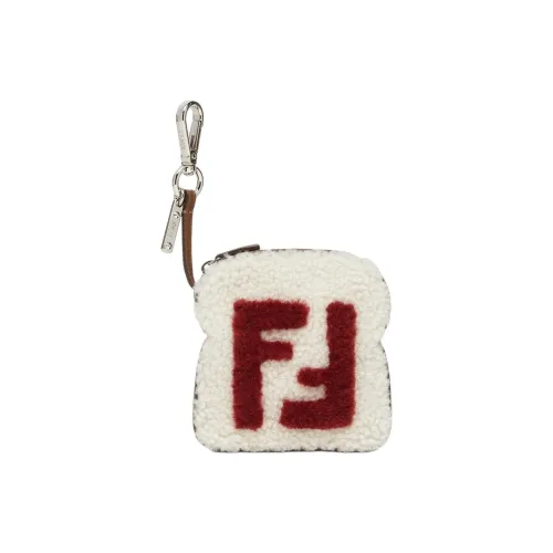 FENDI Замша овечья кожа телячья кожа кошелек с украшением Coin цвет Women's White