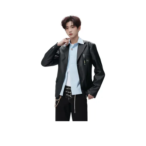 FRLMK Черный Унисекс Кожаные куртки