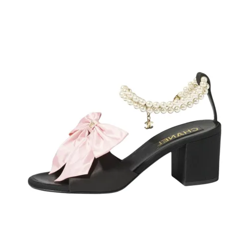 CHANEL One Ремешок Сандалии 6,5 см Женские Черный