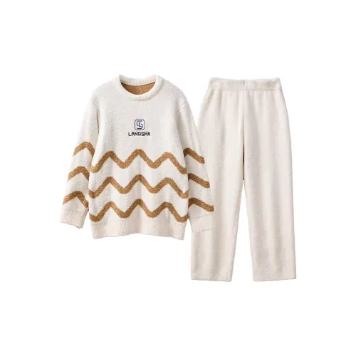 Lanza Осенне-зимняя пижама унисекс черно-белые полосы