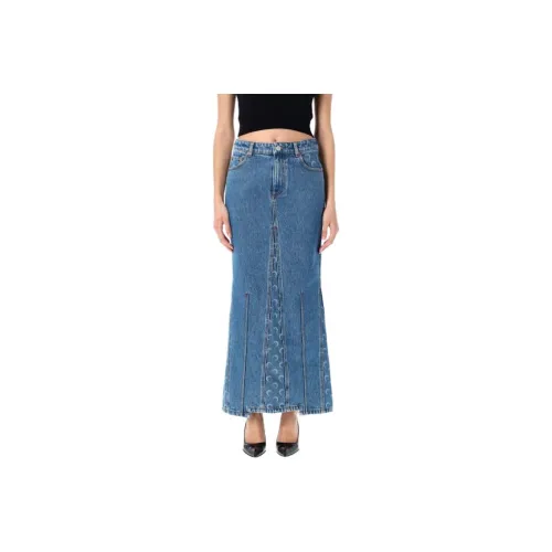 Marine Serre Denim Long Skirt Women's