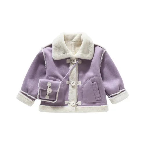 SHIBU Радужный Слон D2405 Однотонная Сумка Дубленка Фиолетовая Детские Куртки