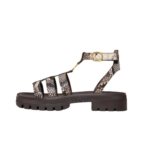 Сандалии CELINE Clea Triomphe в римском стиле 4CM женские темно-коричневые