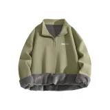 [Thickened и с флисовой подкладкой] Серый горошек зеленый (Tb Graffiti Tangshi Логотип на груди)