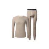 Светлый хаки [Шерсть и шелк тутового дерева - Утолщенный и с флисовой подкладкой - Комплекты одежды]