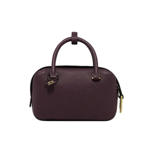 Delvau Cool Bo Taurillon Soft с рельефной текстурой Телячья кожа Одно плечо Сумка Маленькая Женская Сливовый цвет