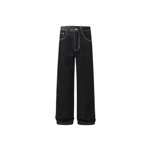 A3G4 Белый Флис С подкладкой Черный Унисекс Джинсы