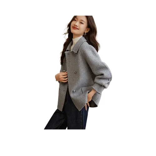 Flowers in water Серый Gifted Water Flower Бренд Наклеенный Женское пальто