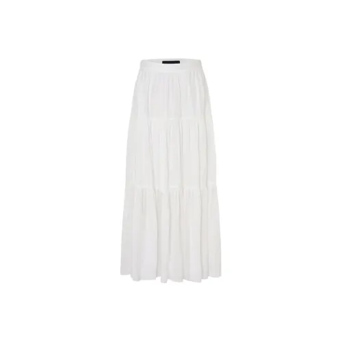 MO CO Естественный Белый Женская Повседневная Длинная Юбка