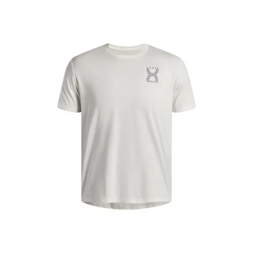 Under Armour SS25 T-Shirt Мужской Белый Кварц Rain Gray