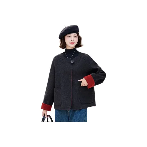 Kangaroo Черное Красное Женское Пальто