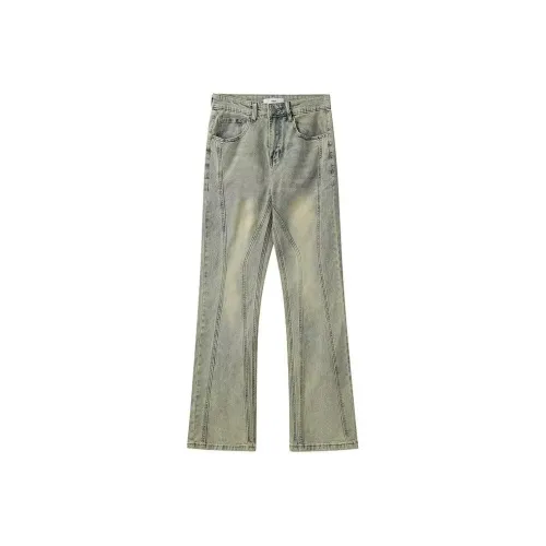 THINGYLAB Желтые Грязные Мужские Джинсы