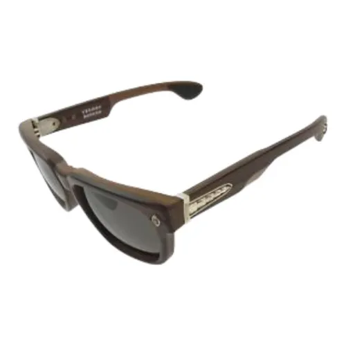 Chrome Hearts Квадратные Солнцезащитные Очки Унисекс Коричневый