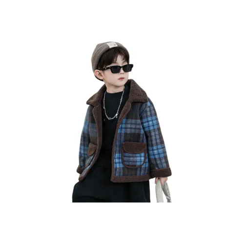 YUGUOGUO Синий Детский сад Шерстяное пальто