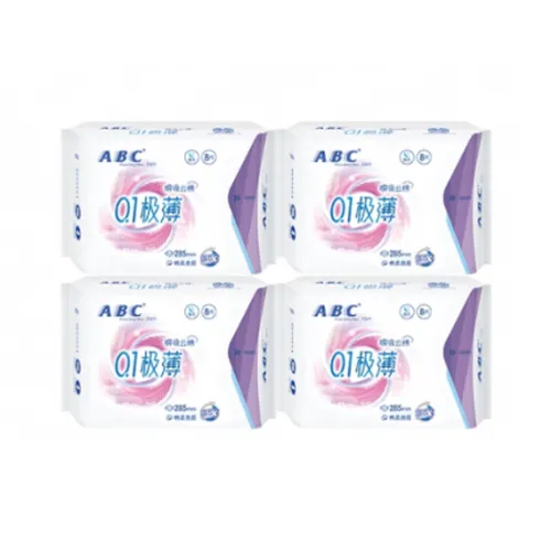 ABC Ультра Тонкие и Мягкие Ночные Гигиенические Прокладки Светлые и Дышащие 285 мм * 8 Листов Пачка * 3