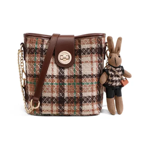 Crtnzo Kroez Сумка через плечо из ткани ведрообразная сумка стандартная женская кофейного цвета