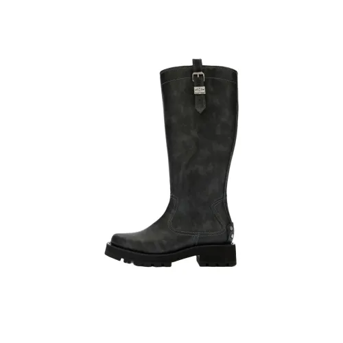 GANNI Женские сапоги на высоком каблуке темно-серый цвет