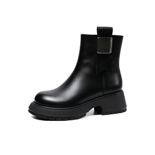 H2 Ботильоны Черные с флисовой подкладкой Женские