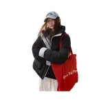 Черный хлопковый пуховик