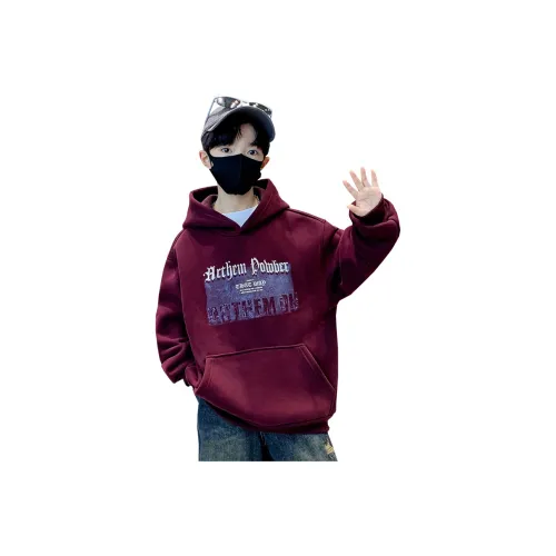 Rindu Свитшот Осенний Корейский стиль Анкора Красный Детский