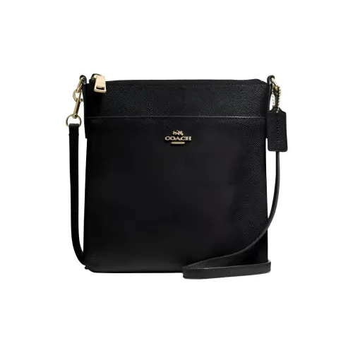 COACH Kitt Кожа Курьерская Сумка Сумка через плечо Маленькая Женская Черная