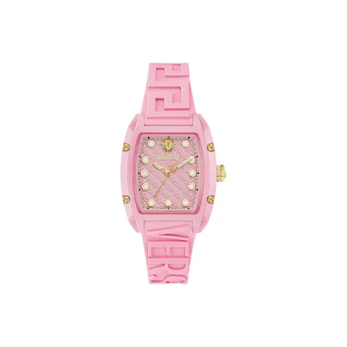 VERSACE Женские часы Кварцевый механизм Eco Керамика Ремешок 44,8*36 мм Розовый циферблат Часы
