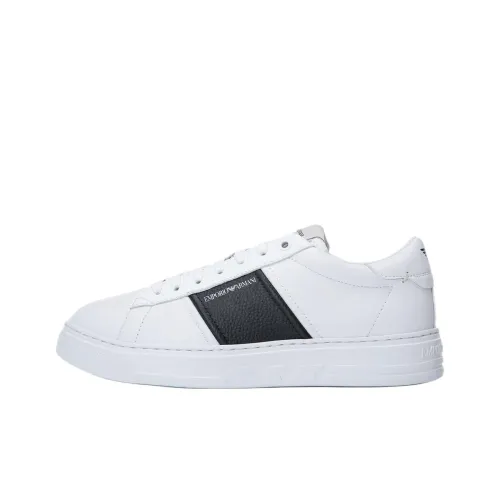 EMPORIO ARMANI Низкие кроссовки для скейтбординга Мужские Черный Белый