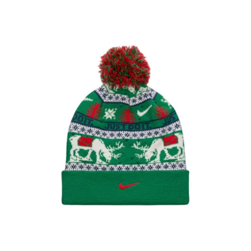 nike Полиэстер Beanies Унисекс Сосновый зеленый Холст Полночь Морской синий