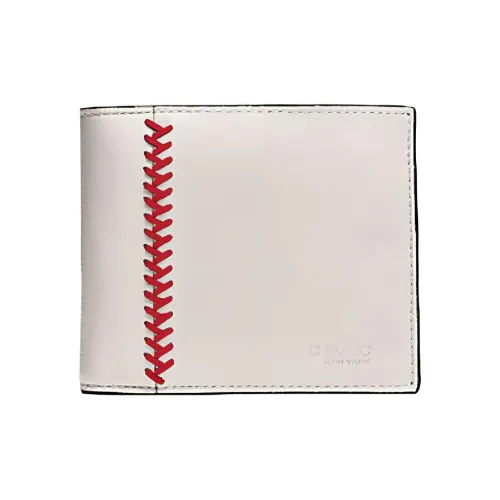 COACH Компактный кожаный маленький клатч кошелек мужской мел белого цвета