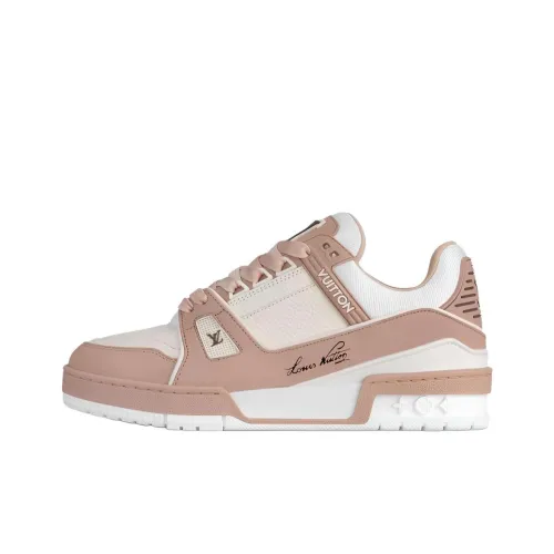 LOUIS VUITTON Тренер Low Топ Скейтборд Кроссовки Женские Розовые Белые