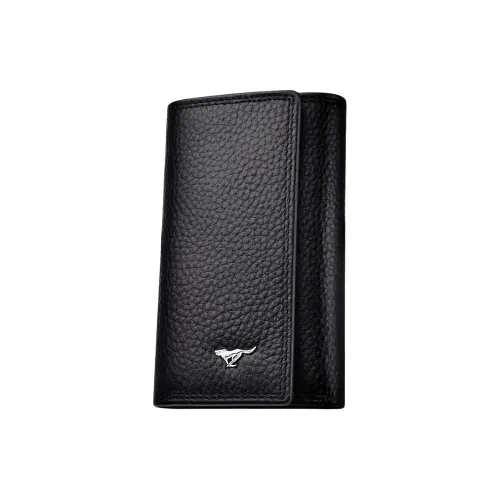 SEPTWOLVES Коровья кожа Key Pouch Стандартный Мужской Кофе Черный